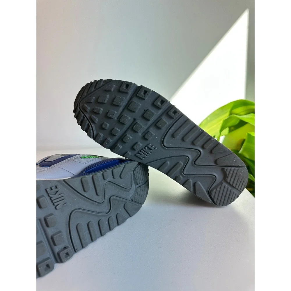 Nike Air Max 90 Wolf‎ Grey Deep Royal Blue Electric Green 724821-005 Kids 6Y